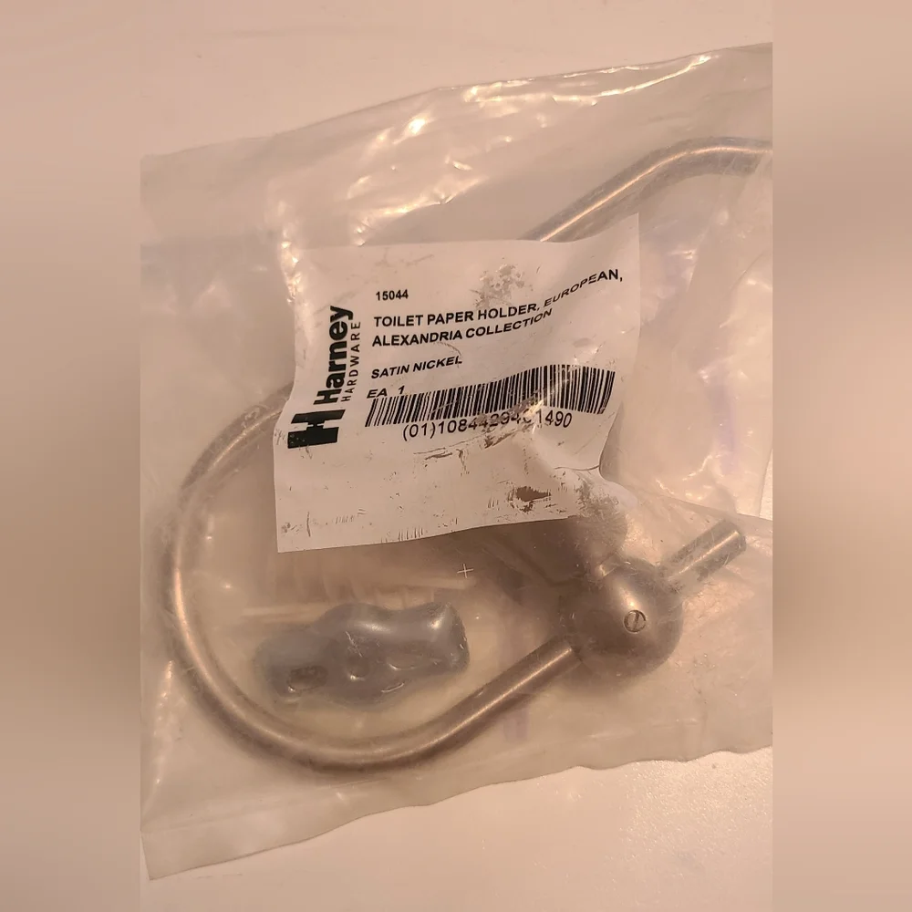 Harney Hardware Alexandria European Toilet Paper Holder Satin Nickel 15044